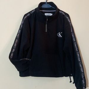 Calvin Klein Women’s Polar Fleece Half Ziper with Logo Tape